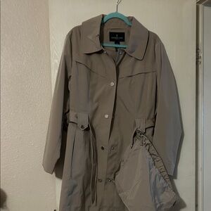 London Fog Women's Beige Trench Coat with Matching Bag